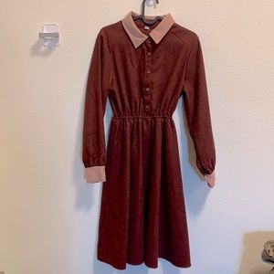 Long sleeve collared shirt dress